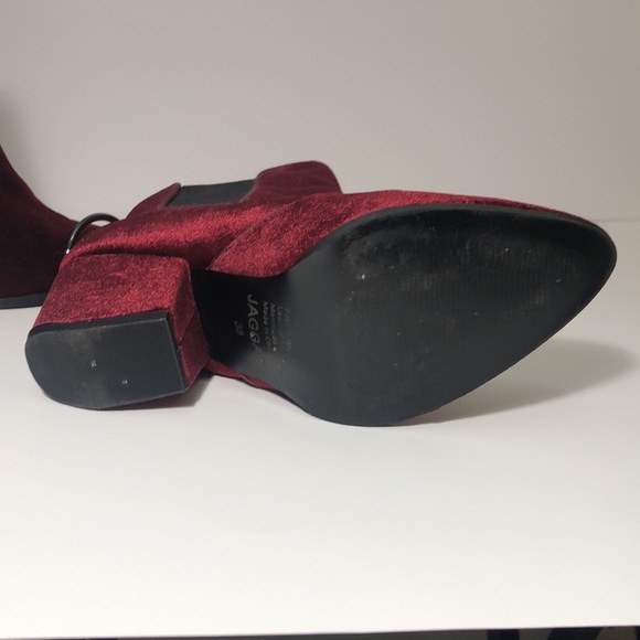 Velvet Burgundy Booties - Picture 5 of 10